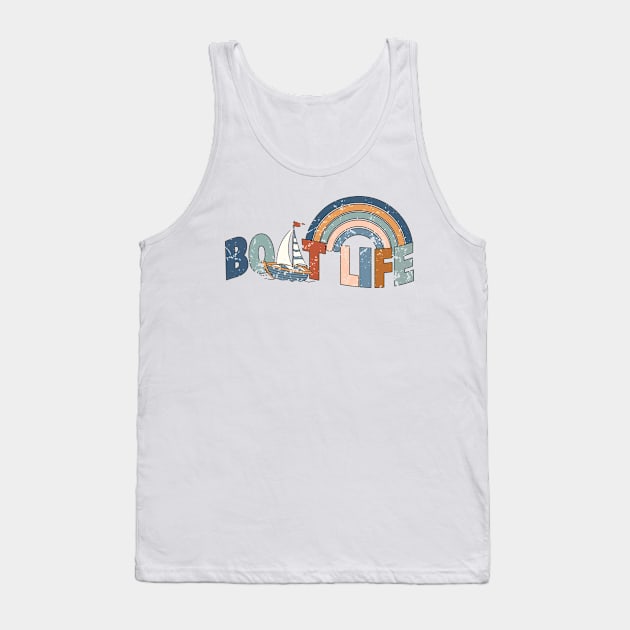Boat Life Vintage Rainbow Sailing Adventure Lover Tank Top by ThatVibe